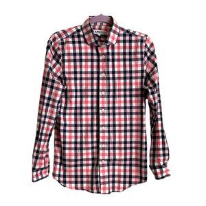 EXPRESS‎ Mens Slim Fit Multi Color Plaid Shirt Size Small Long Sleeve